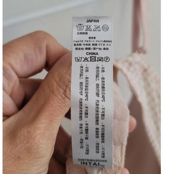 Emporio Armani Padded Push-Up Floral Lace Gingham Bra Tan 34B - Picture 5 of 11